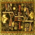 thumbnail image 1 of Ahgly Company Machine Washable Indoor Square Animal Yellow Traditional Area Rugs, 7' Square, 1 of 4