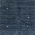 thumbnail image 1 of Ahgly Company Machine Washable Indoor Square Contemporary Blue Jay Blue Area Rugs, 4' Square, 1 of 7