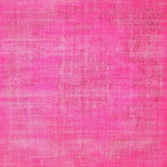Ahgly Company Machine Washable Indoor Square Contemporary DeepPink Area Rugs, 3' Square