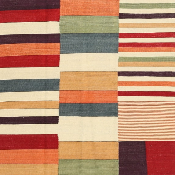 Ahgly Company Machine Washable Indoor Square Contemporary Grapefruit Red Area Rugs, 3' Square