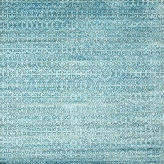 Ahgly Company Machine Washable Indoor Square Contemporary Macaw Blue Green Area Rugs, 4' Square