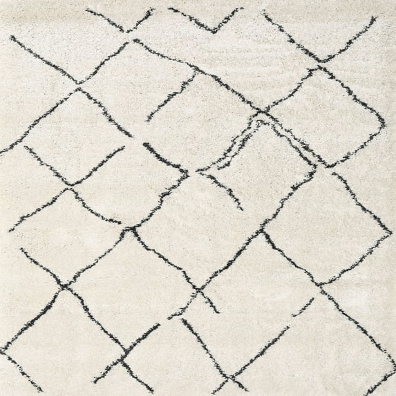Ahgly Company Machine Washable Indoor Square Contemporary Pale Silver Gray Area Rugs, 3' Square