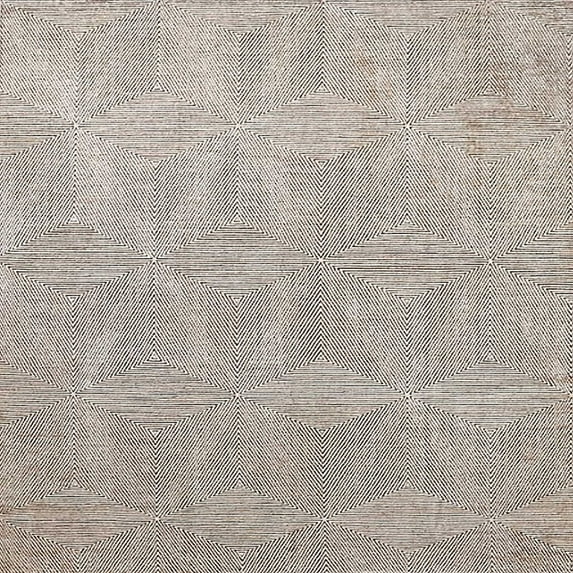 Ahgly Company Machine Washable Indoor Square Industrial Modern Ash White Beige Area Rugs, 3' Square