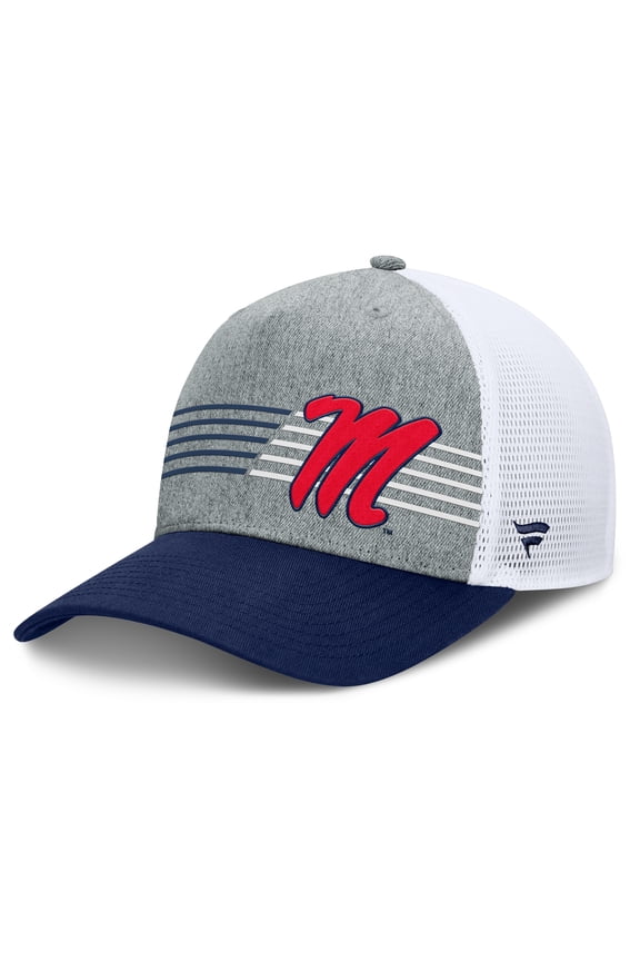 Men's Fanatics Heather Gray/Navy Ole Miss Rebels Profile Trucker Adjustable Hat