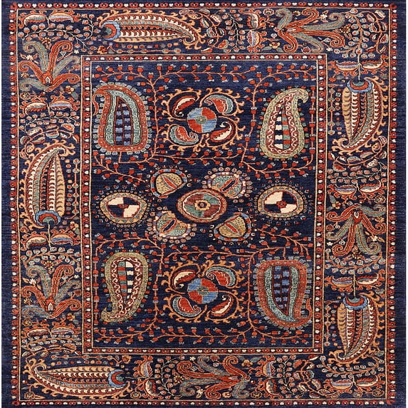 Ahgly Company Machine Washable Indoor Square Industrial Modern Rose Dust Purple Area Rugs, 6' Square