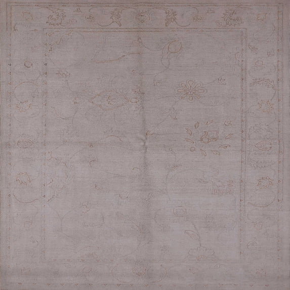 Ahgly Company Machine Washable Indoor Square Industrial Modern Rosy Brown Pink Area Rugs, 5' Square