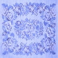 thumbnail image 1 of Ahgly Company Machine Washable Indoor Square Medallion Blue French Area Rugs, 8' Square, 1 of 4