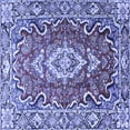 thumbnail image 1 of Ahgly Company Machine Washable Indoor Square Medallion Blue Traditional Area Rugs, 3' Square, 1 of 4