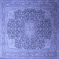 thumbnail image 1 of Ahgly Company Machine Washable Indoor Square Medallion Blue Traditional Area Rugs, 6' Square, 1 of 4