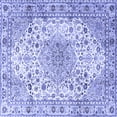 thumbnail image 1 of Ahgly Company Machine Washable Indoor Square Medallion Blue Traditional Area Rugs, 6' Square, 1 of 4