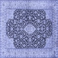 thumbnail image 1 of Ahgly Company Machine Washable Indoor Square Medallion Blue Traditional Area Rugs, 6' Square, 1 of 4