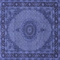 thumbnail image 1 of Ahgly Company Machine Washable Indoor Square Medallion Blue Traditional Area Rugs, 7' Square, 1 of 4