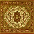 thumbnail image 1 of Ahgly Company Machine Washable Indoor Square Medallion Yellow Traditional Area Rugs, 5' Square, 1 of 4