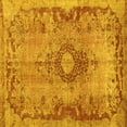 thumbnail image 1 of Ahgly Company Machine Washable Indoor Square Medallion Yellow Traditional Area Rugs, 5' Square, 1 of 4