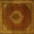 thumbnail image 1 of Ahgly Company Machine Washable Indoor Square Medallion Yellow Traditional Area Rugs, 8' Square, 1 of 4