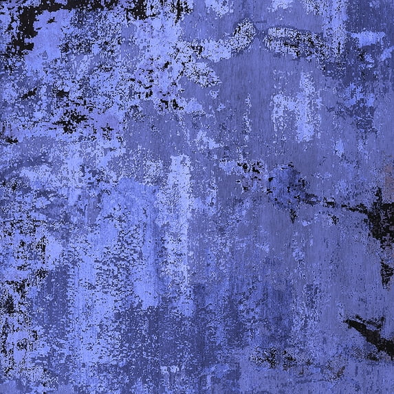 Ahgly Company Machine Washable Indoor Square Oriental Blue Industrial Area Rugs, 8' Square