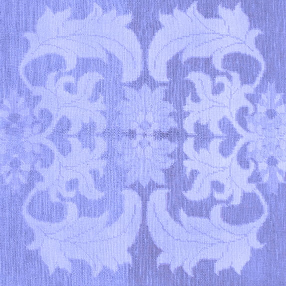 Ahgly Company Machine Washable Indoor Square Oriental Blue Modern Area Rugs, 4' Square