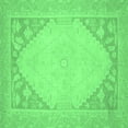 thumbnail image 1 of Ahgly Company Machine Washable Indoor Square Oriental Emerald Green Modern Area Rugs, 5' Square, 1 of 4