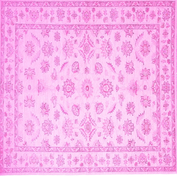 Ahgly Company Machine Washable Indoor Square Oriental Pink Traditional ...