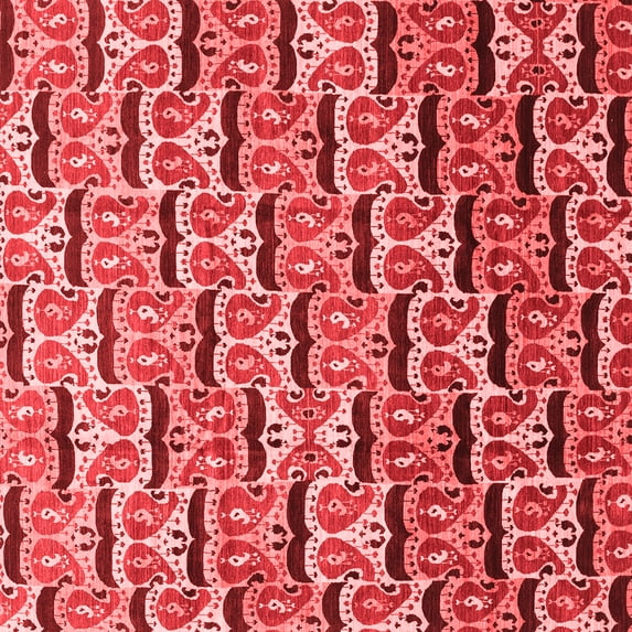 Ahgly Company Machine Washable Indoor Square Oriental Red Modern Area Rugs, 5' Square