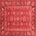 thumbnail image 1 of Ahgly Company Machine Washable Indoor Square Oriental Red Traditional Area Rugs, 4' Square, 1 of 4