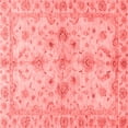 thumbnail image 1 of Ahgly Company Machine Washable Indoor Square Oriental Red Traditional Area Rugs, 4' Square, 1 of 4