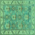thumbnail image 1 of Ahgly Company Machine Washable Indoor Square Oriental Turquoise Blue Traditional Area Rugs, 6' Square, 1 of 4