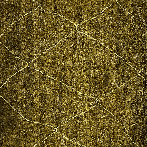 Ahgly Company Machine Washable Indoor Square Oriental Yellow Industrial Area Rugs, 3' Square