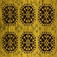 thumbnail image 1 of Ahgly Company Machine Washable Indoor Square Oriental Yellow Industrial Area Rugs, 5' Square, 1 of 4