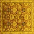 thumbnail image 1 of Ahgly Company Machine Washable Indoor Square Oriental Yellow Industrial Area Rugs, 6' Square, 1 of 4
