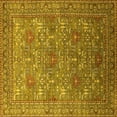 thumbnail image 1 of Ahgly Company Machine Washable Indoor Square Oriental Yellow Industrial Area Rugs, 7' Square, 1 of 4