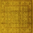 thumbnail image 1 of Ahgly Company Machine Washable Indoor Square Oriental Yellow Industrial Area Rugs, 8' Square, 1 of 4
