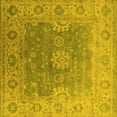 thumbnail image 1 of Ahgly Company Machine Washable Indoor Square Oriental Yellow Industrial Area Rugs, 8' Square, 1 of 4
