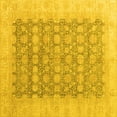 thumbnail image 1 of Ahgly Company Machine Washable Indoor Square Oriental Yellow Modern Area Rugs, 4' Square, 1 of 4