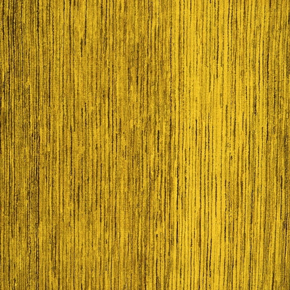 Ahgly Company Machine Washable Indoor Square Oriental Yellow Modern Area Rugs, 6' Square