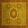 thumbnail image 1 of Ahgly Company Machine Washable Indoor Square Oriental Yellow Modern Area Rugs, 7' Square, 1 of 4
