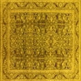 thumbnail image 1 of Ahgly Company Machine Washable Indoor Square Oriental Yellow Traditional Area Rugs, 3' Square, 1 of 4