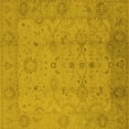 thumbnail image 1 of Ahgly Company Machine Washable Indoor Square Oriental Yellow Traditional Area Rugs, 7' Square, 1 of 4