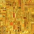thumbnail image 1 of Ahgly Company Machine Washable Indoor Square Patchwork Yellow Transitional Area Rugs, 4' Square, 1 of 4