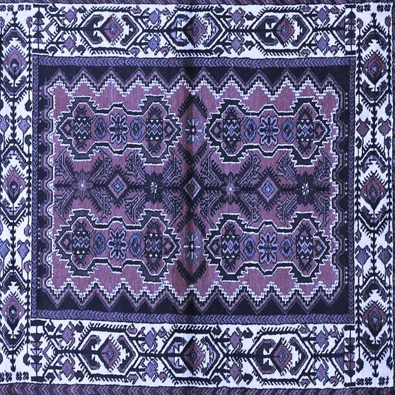 Ahgly Company Machine Washable Indoor Square Persian Blue Traditional Area Rugs, 3' Square