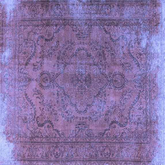 Ahgly Company Machine Washable Indoor Square Persian Blue Traditional Area Rugs, 3' Square