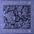 thumbnail image 1 of Ahgly Company Machine Washable Indoor Square Persian Blue Traditional Area Rugs, 3' Square, 1 of 4