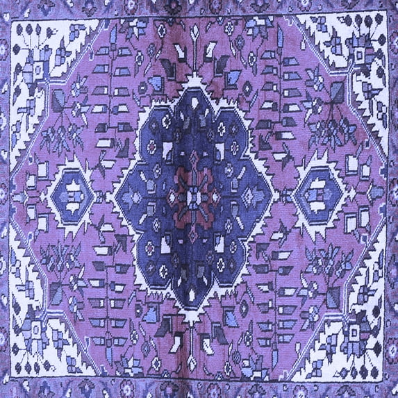 Ahgly Company Machine Washable Indoor Square Persian Blue Traditional Area Rugs, 3' Square