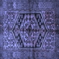 thumbnail image 1 of Ahgly Company Machine Washable Indoor Square Persian Blue Traditional Area Rugs, 4' Square, 1 of 4