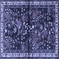 thumbnail image 1 of Ahgly Company Machine Washable Indoor Square Persian Blue Traditional Area Rugs, 4' Square, 1 of 4