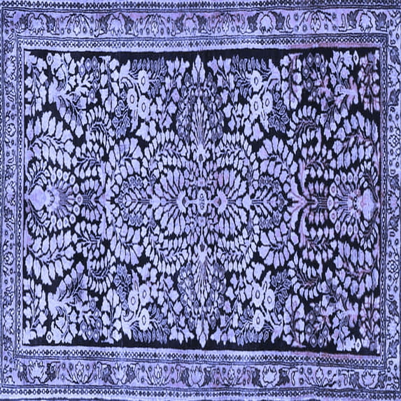 Ahgly Company Machine Washable Indoor Square Persian Blue Traditional Area Rugs, 5' Square