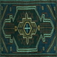 thumbnail image 1 of Ahgly Company Machine Washable Indoor Square Persian Turquoise Blue Traditional Area Rugs, 3' Square, 1 of 4
