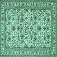 thumbnail image 1 of Ahgly Company Machine Washable Indoor Square Persian Turquoise Blue Traditional Area Rugs, 3' Square, 1 of 4