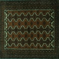 thumbnail image 1 of Ahgly Company Machine Washable Indoor Square Persian Turquoise Blue Traditional Area Rugs, 4' Square, 1 of 4