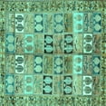 thumbnail image 1 of Ahgly Company Machine Washable Indoor Square Persian Turquoise Blue Traditional Area Rugs, 4' Square, 1 of 4